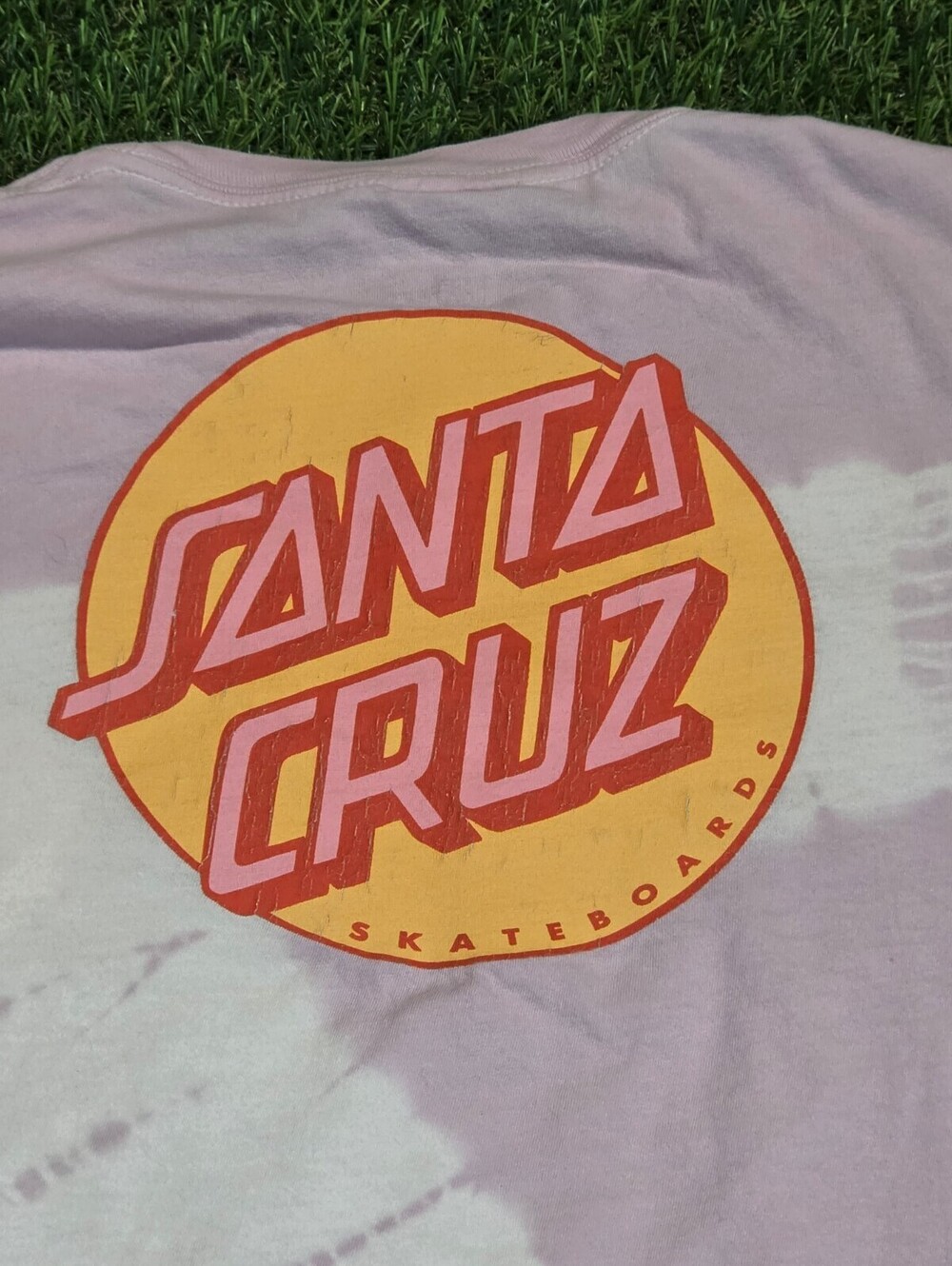Santa Cruz Tie-Dye Skateboards T-Shirt in Lavender, Size XL